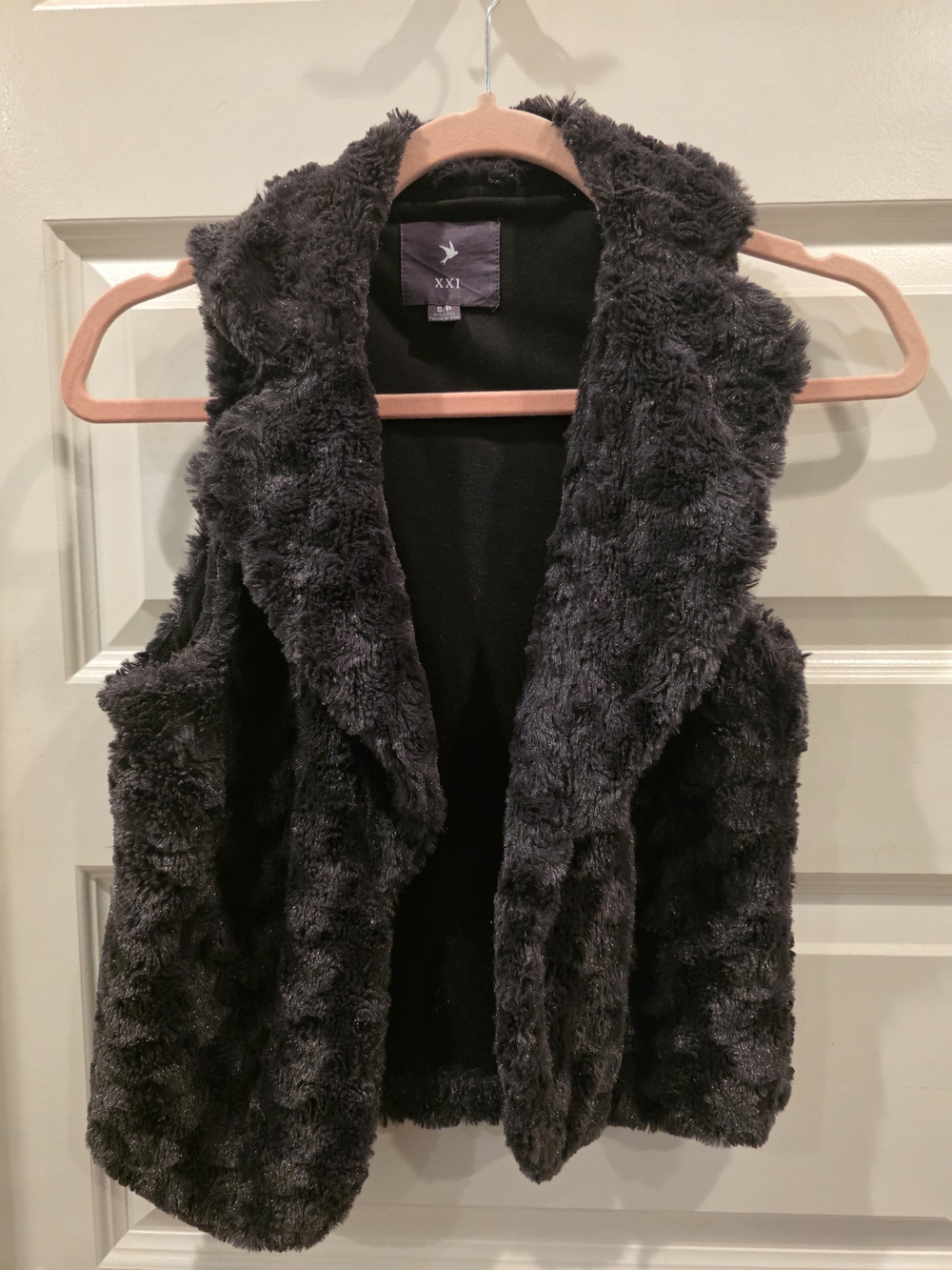 Forever 21 Black Faux Fur Vest